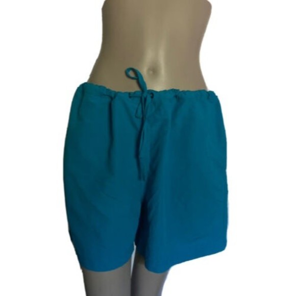 L.L. Bean Women’s Blue Supplex Nylon Drawstring Shorts with Pockets Size L - Picture 2 of 13